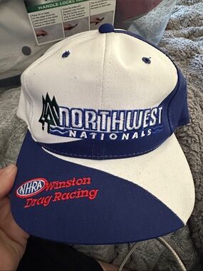 Northwest Nationals NHRA Winston Drag Racing Blue and White Baseball Cap 1998